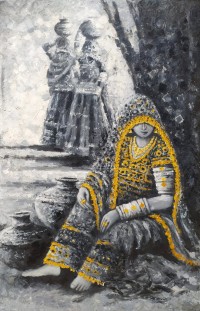 Bandah Ali, 24 x 36 Inch, Acrylic on Canvas, Figurative-Painting, AC-BNA-187